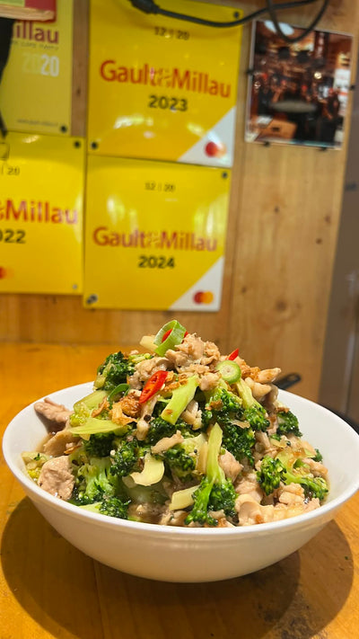 Broccoli met kip, varkenshaas of garnalen