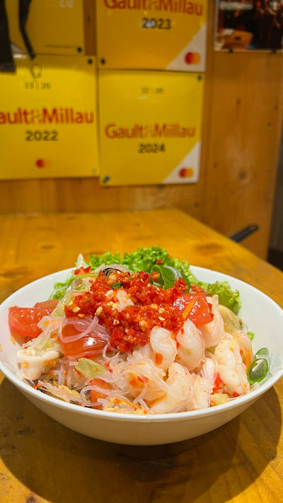 Thaise zeevruchtensalade met glasnoedels